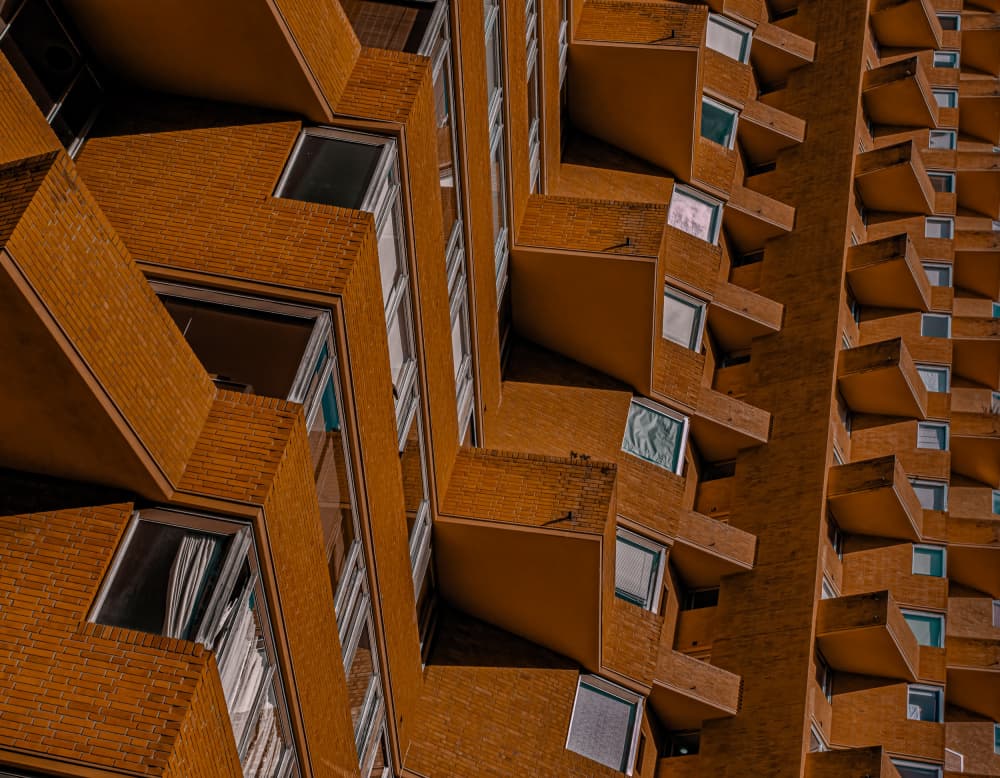 Modern Geometric Facade by Rodrigo Marin — canvas wall art