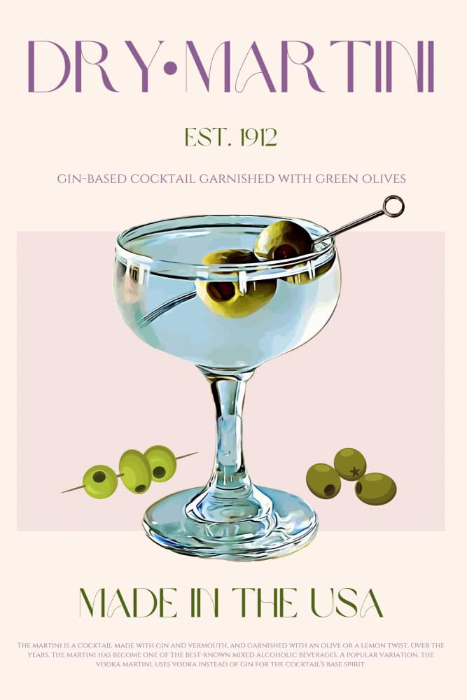 Classic Dry Martini by Nazma Khokhar — canvas wall art