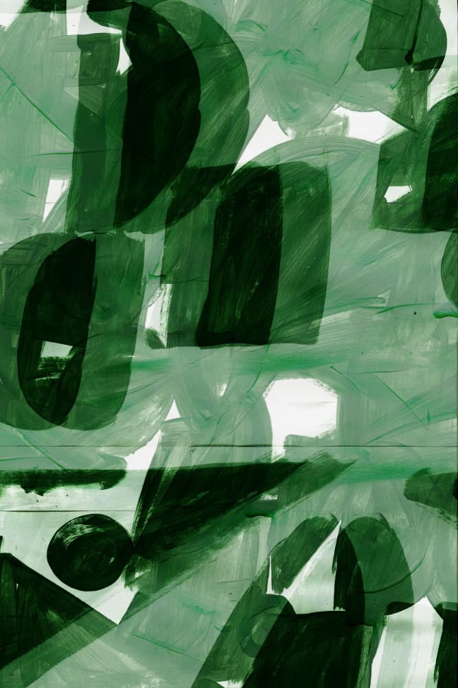 Dynamic Green Shapes by Edward Selkirk — canvas wall art
