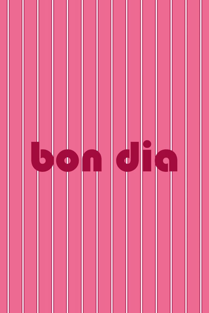 Bon Dia Pink Stripes by Karen Menzenbach — canvas wall art
