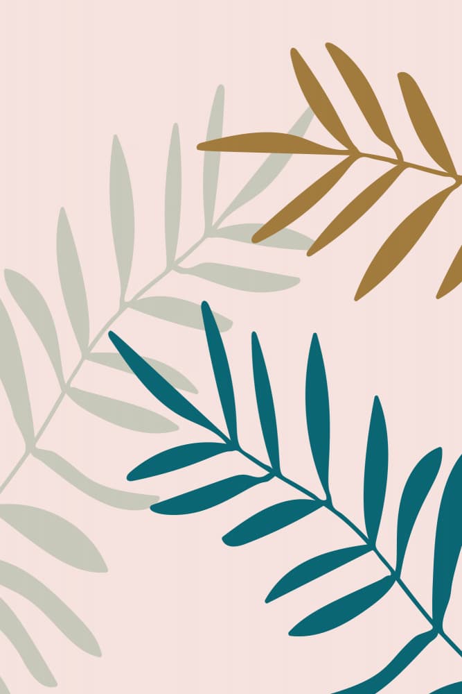 Teal Gold Botanical Leaves by Dina Dankers — canvas wall art