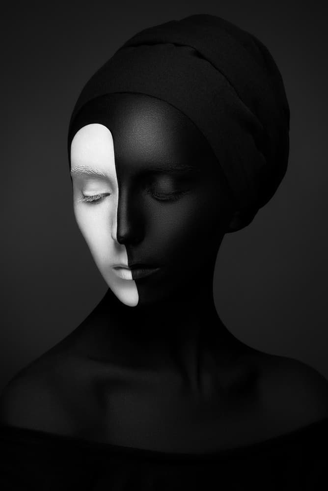 Split Face Serenity by HIM — canvas wall art
