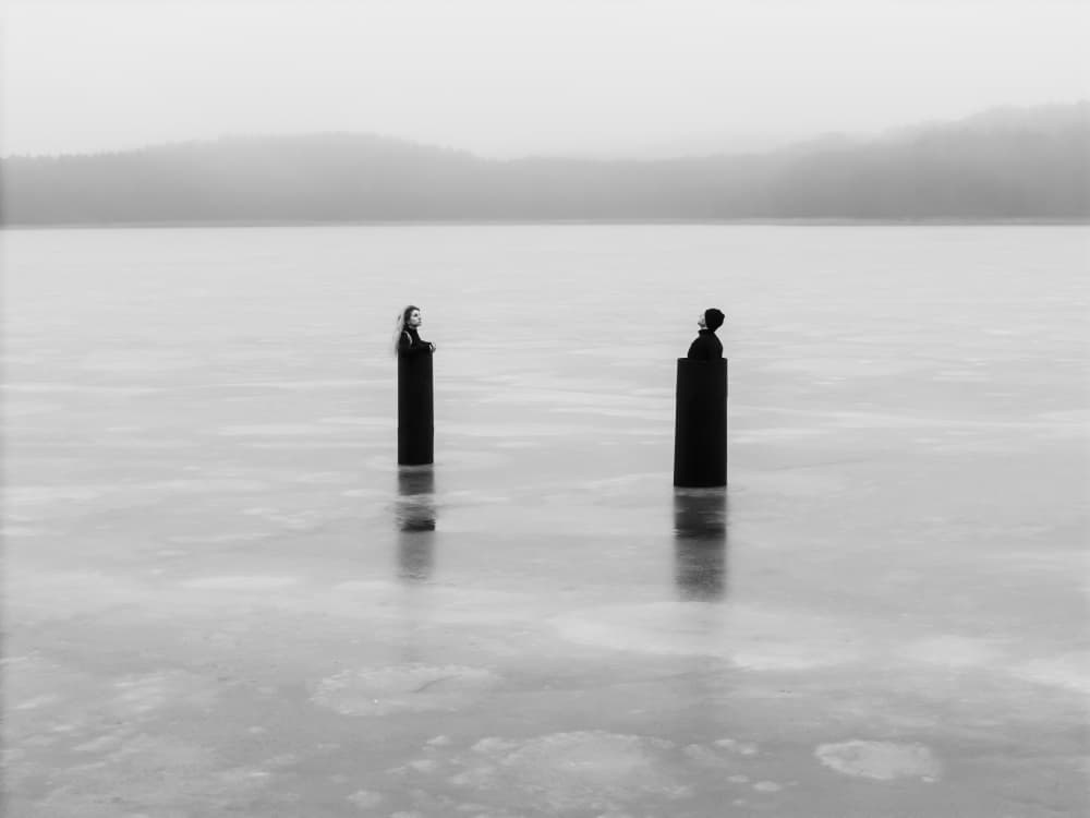 Misty Winter Sculptures by Leszek Paradowski — canvas wall art