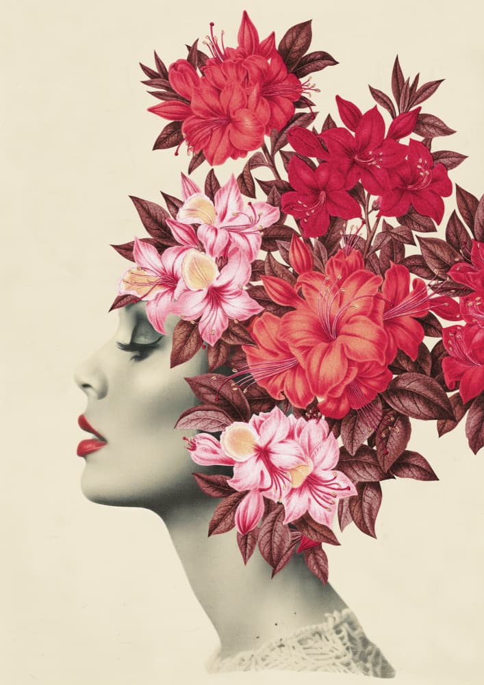Elegant Woman Blooms by Marja van den Hurk — canvas wall art