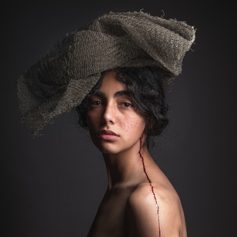 Vulnerable Portrait Red Streak by Hooman Sedaghi — canvas wall art