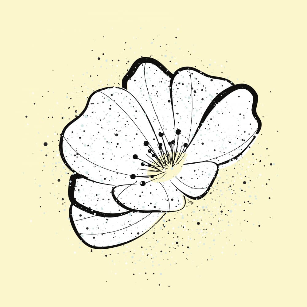 Modern Splatter Flower by Martina — canvas wall art