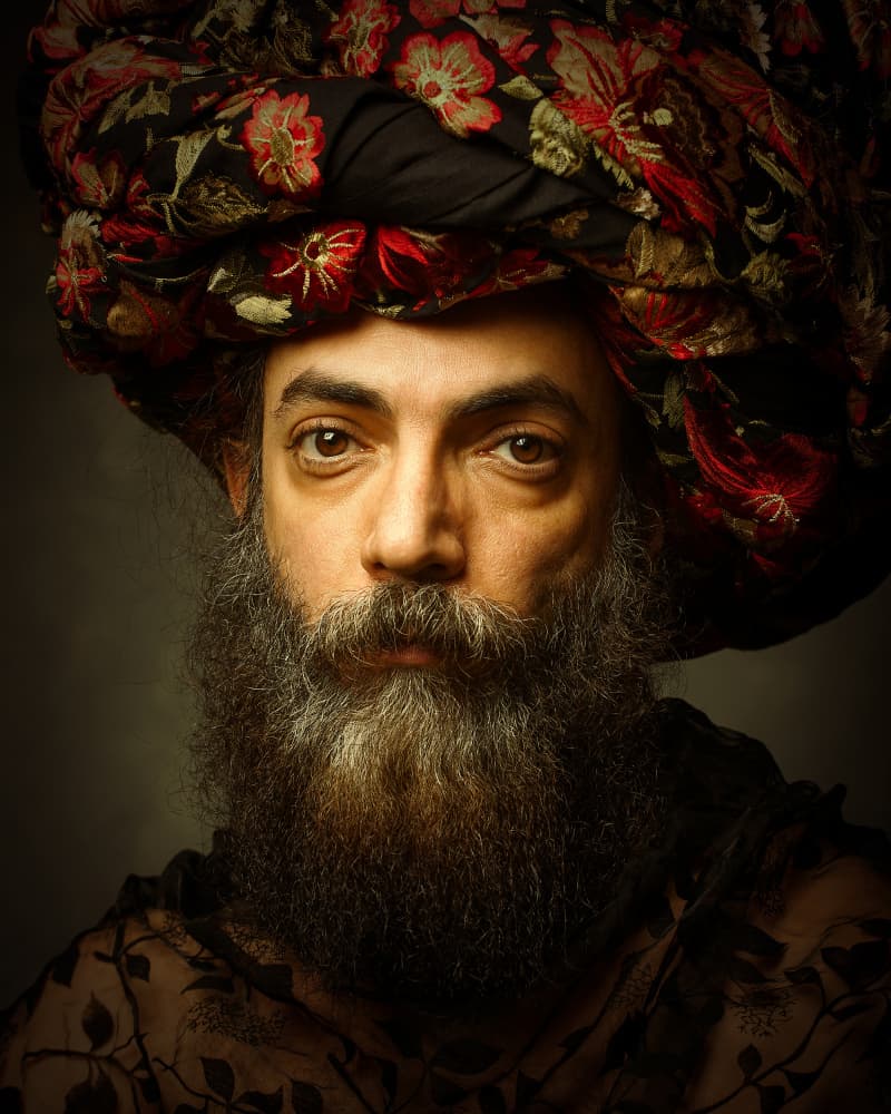 Regal Turbaned Man by Mehdi Mokhtari — canvas wall art