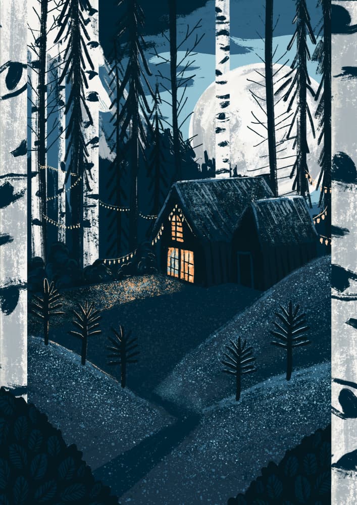 Christmas Cabin by Goed Blauw — canvas wall art