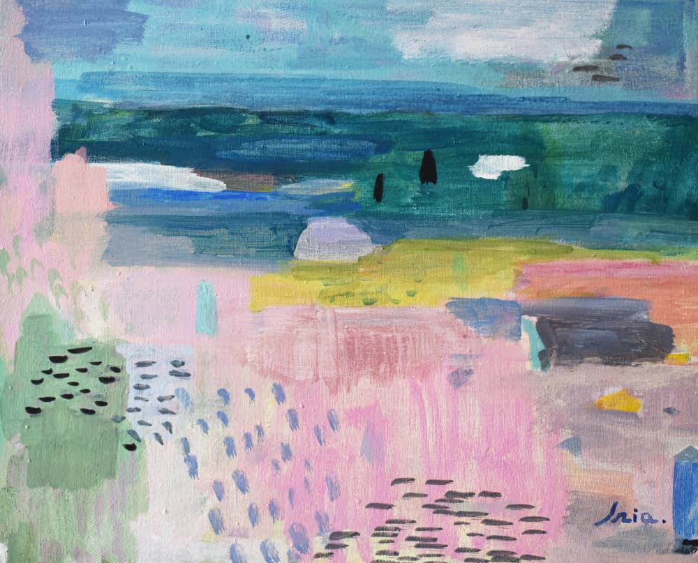 Vibrant Coastal Abstract by Iria Fernandez — canvas wall art