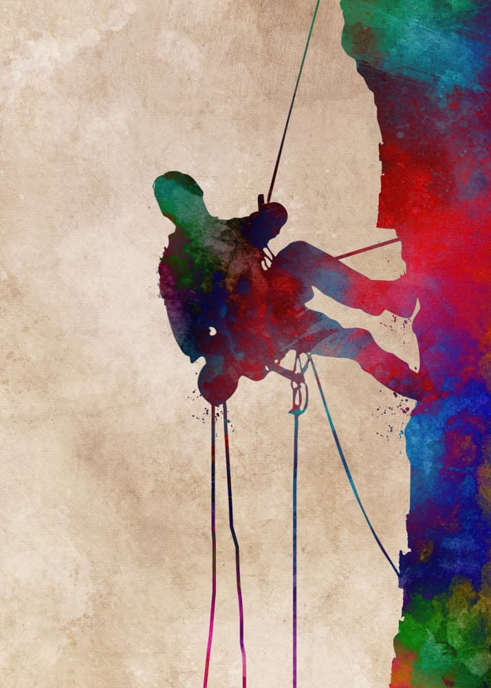 Vibrant Rock Rappeller by Justyna Jaszke — canvas wall art