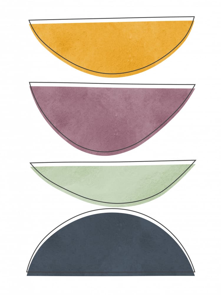 Stacked Geometric Shapes by Vitor Costa — canvas wall art
