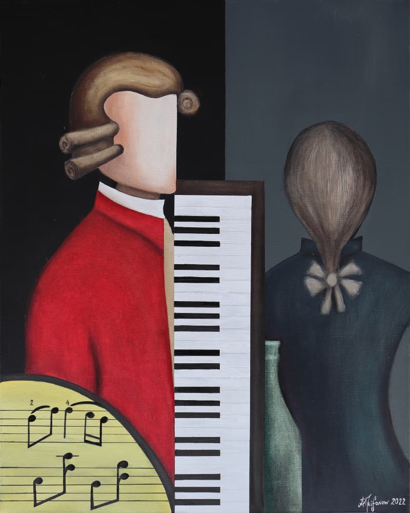 Abstract Composer and Piano by Alexander Trifonov — canvas wall art