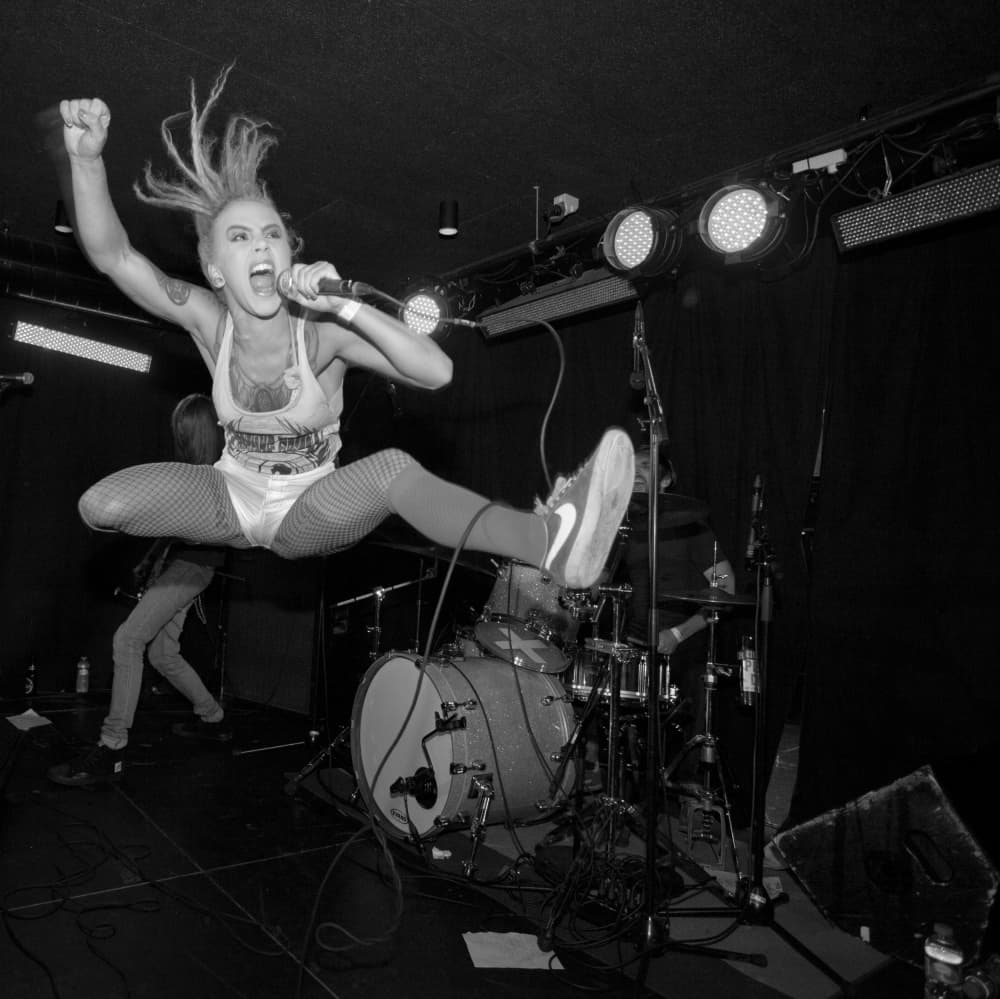 Jumping Punk Singer by Henrik Moberg Jessen — canvas wall art