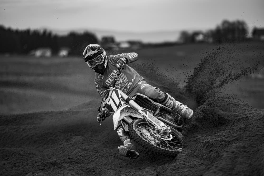 Motocross Cornering Action by ATTILA SZABO — canvas wall art
