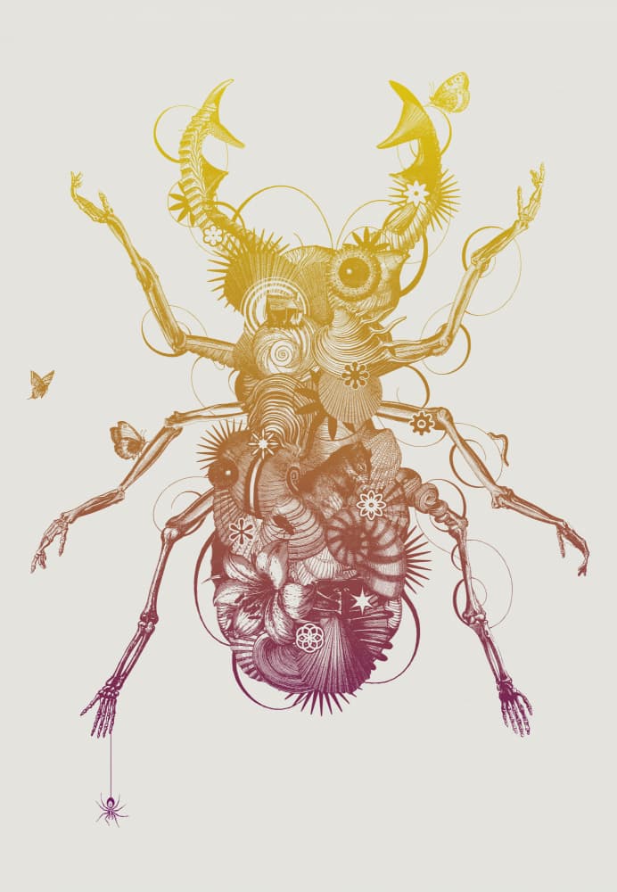 Steampunk Golden Beetle by Jaco Putker — canvas wall art