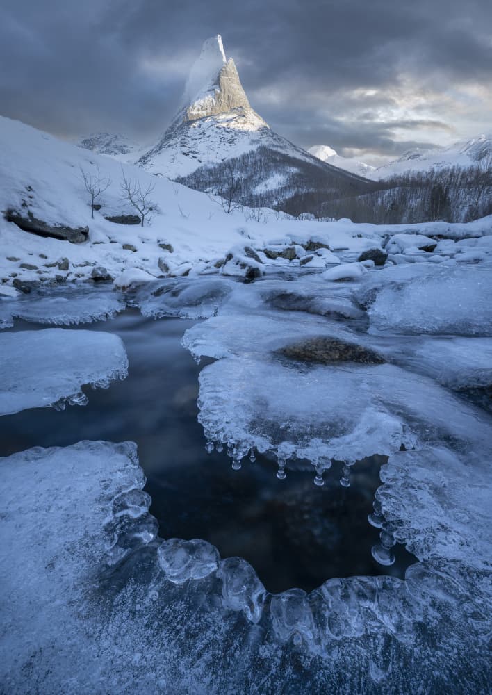 Sunlit Winter Mountain by Nina Pauli — canvas wall art