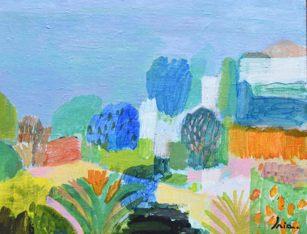 Colorful Abstract Landscape by Iria Fernandez — canvas wall art