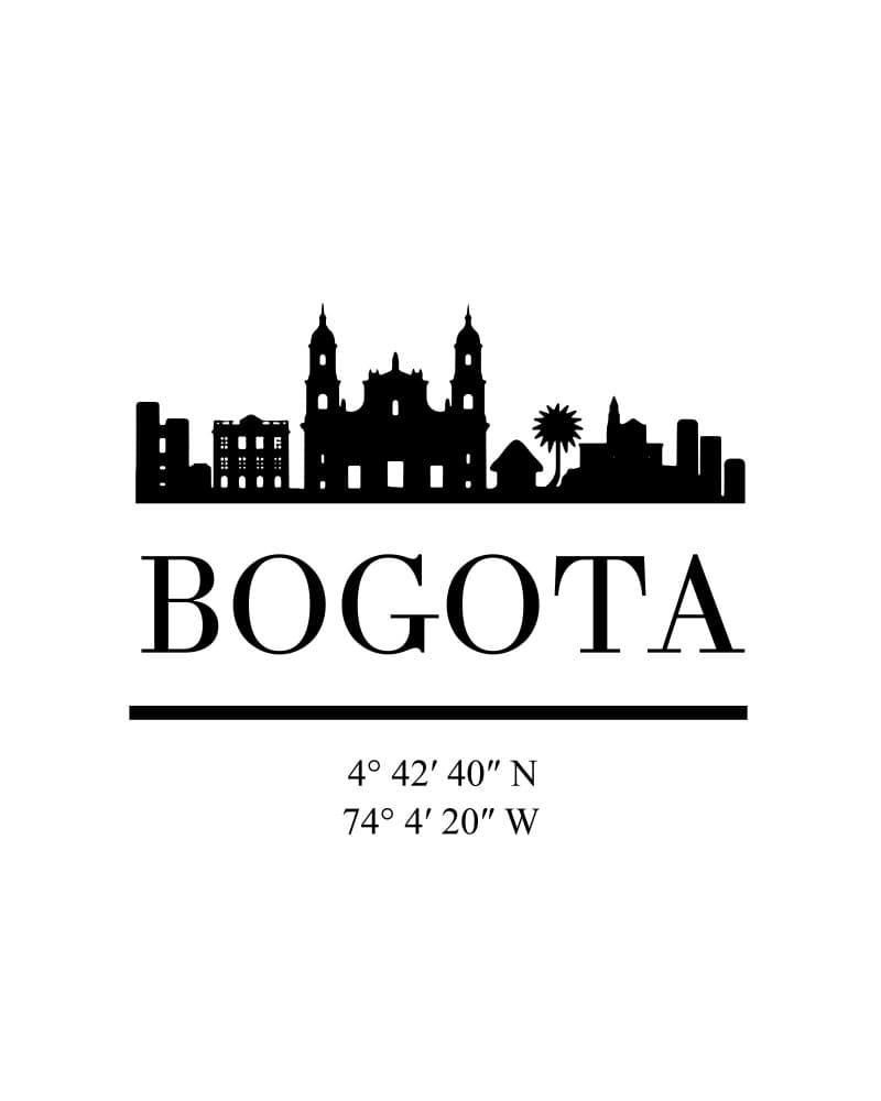 Bogota City Silhouette by Emiliano Deificus — canvas wall art