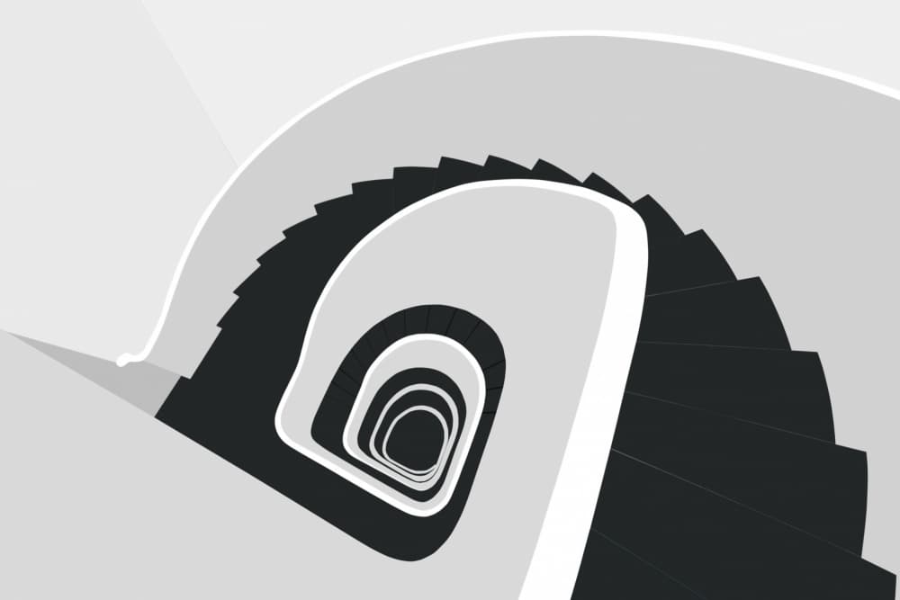 Winding Spiral Staircase by Jorge Pimenta — canvas wall art