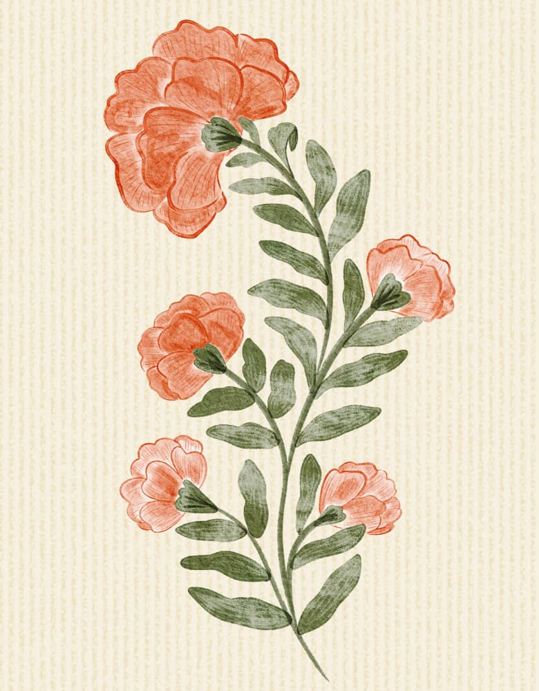 Soft Orange Botanical by Nikita Jariwala — canvas wall art