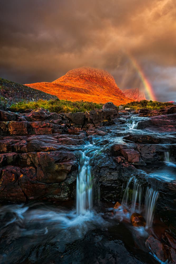 Golden Mountain Rainbow by John Fan — canvas wall art