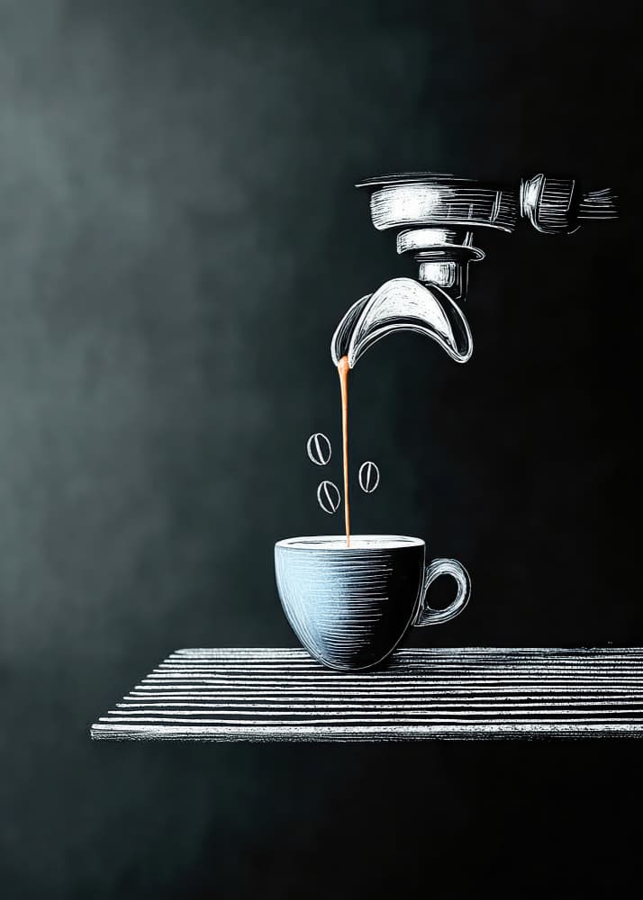 Chalkboard Espresso Pour by Justyna Jaszke — canvas wall art