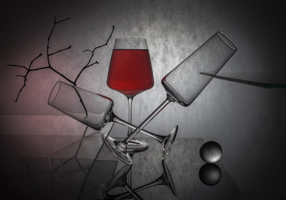 Elegant Red Wine Still Life by Evgeniy Popov — canvas wall art