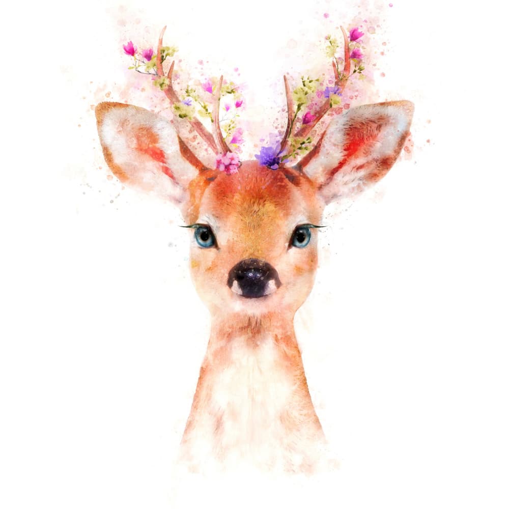 Blossom Antlers by Emel Tunaboylu — canvas wall art