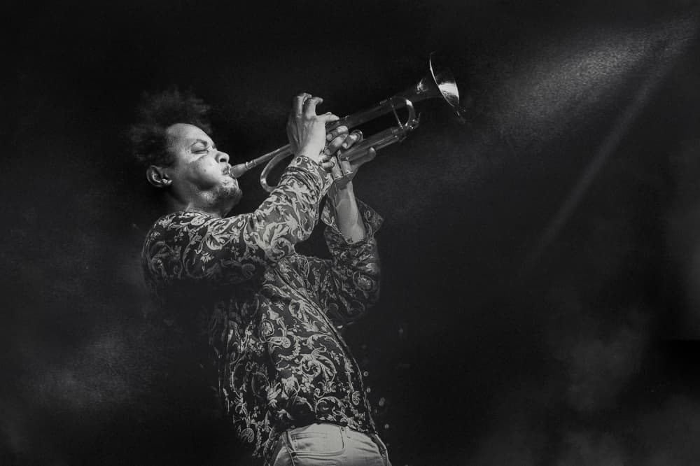 Jazz Trumpet Player by Grigore Roibu — canvas wall art