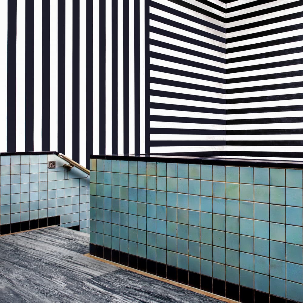 Graphic Striped Interior by Luc Vangindertael (laGrange) — canvas wall art
