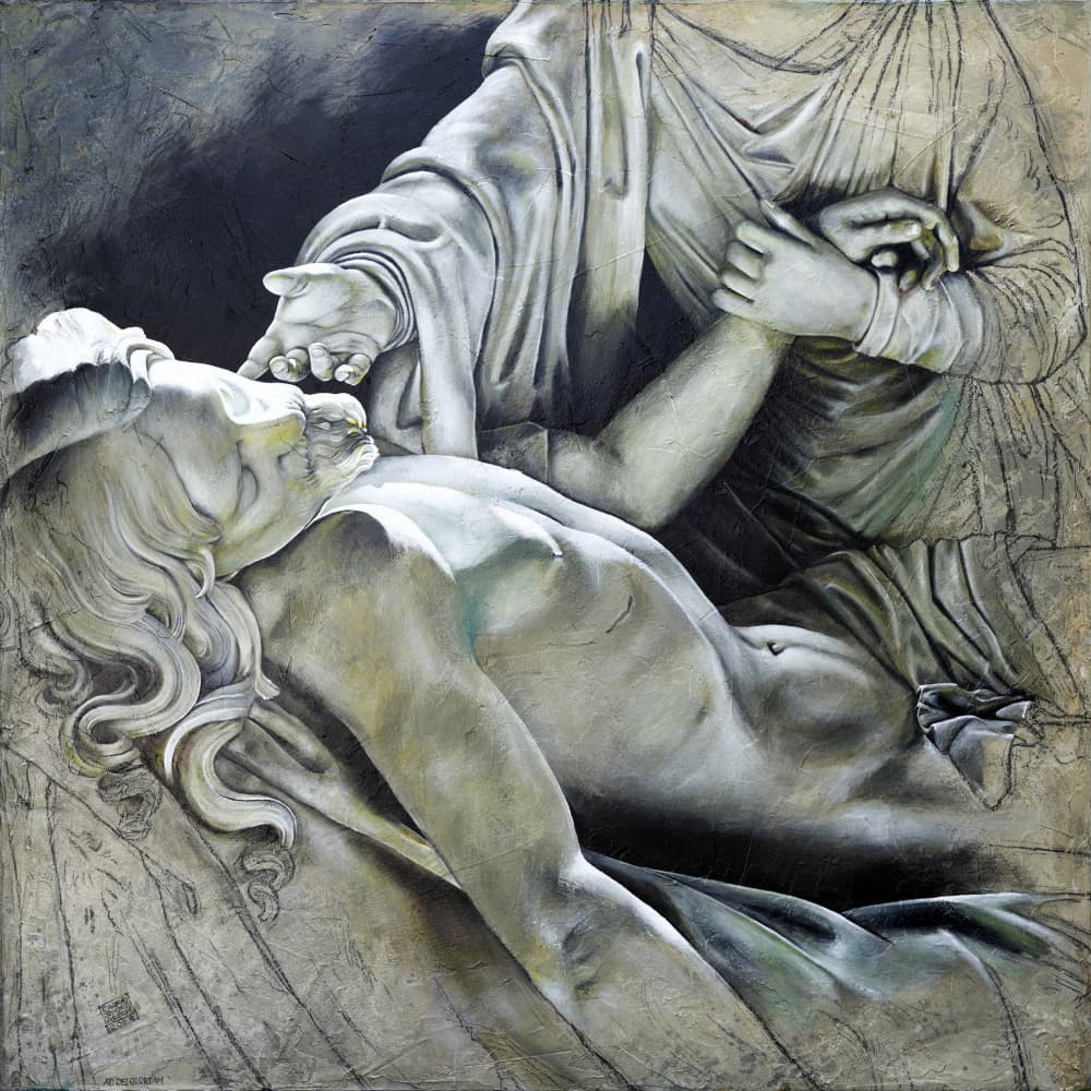 Pietà Sacred Lament by Eduardo JIMÉNEZ AGUIRRE — canvas wall art