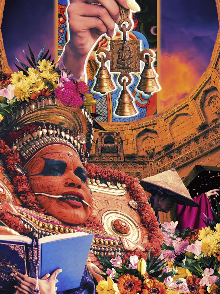 Cultural Mask and Bells by CosmoZach — canvas wall art