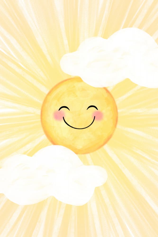 Happy Smiling Sun by EMELIEmaria — canvas wall art