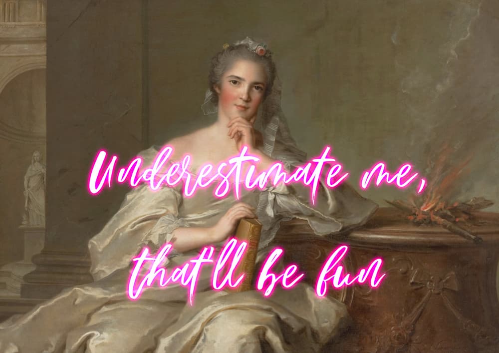 Sassy Underestimate Me Portrait by Talitha McQueen — canvas wall art