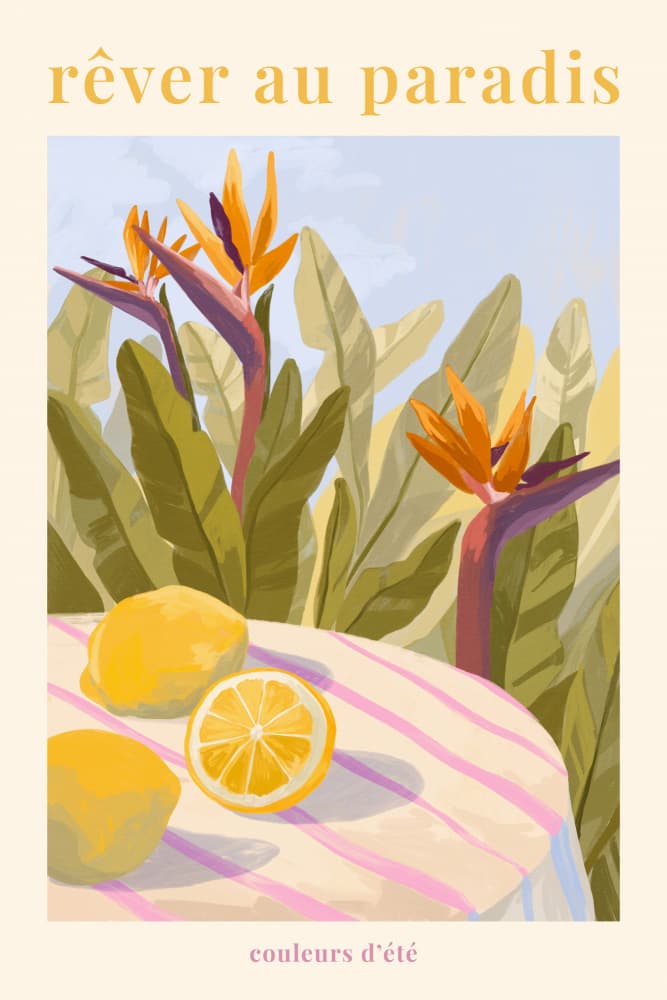 Rêver Au Paradis - Lemon by Goed Blauw — canvas wall art