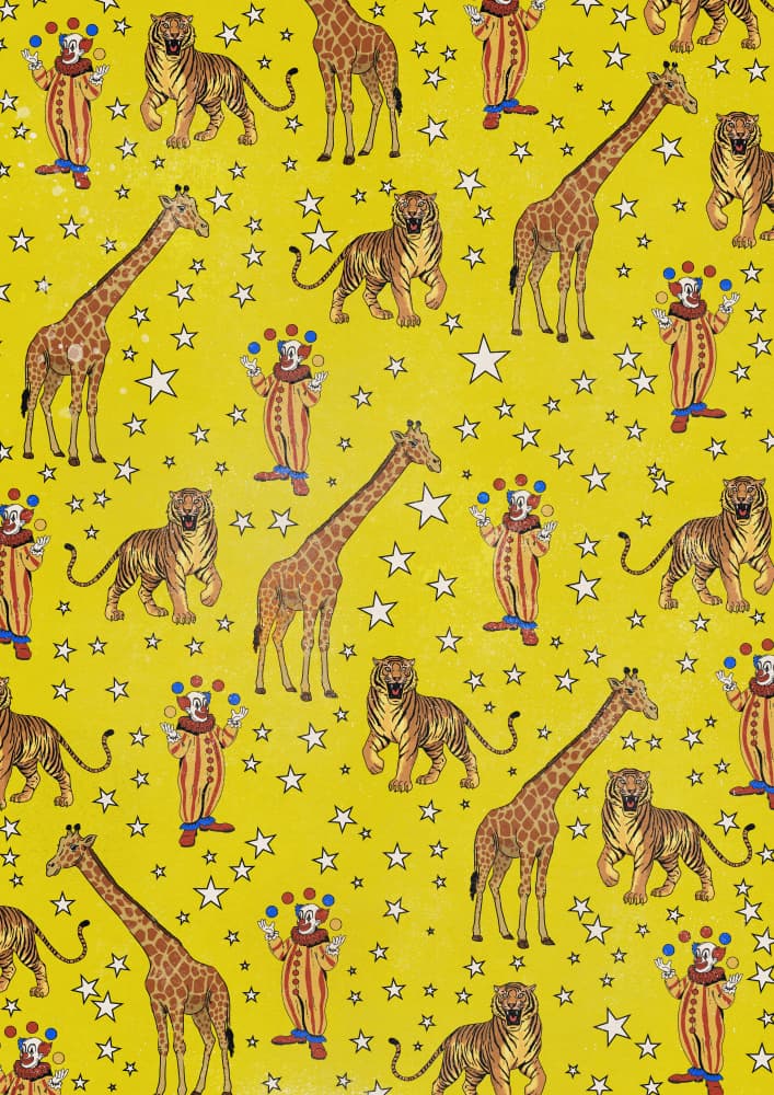 Vintage Circus Pattern by Nicholas — canvas wall art