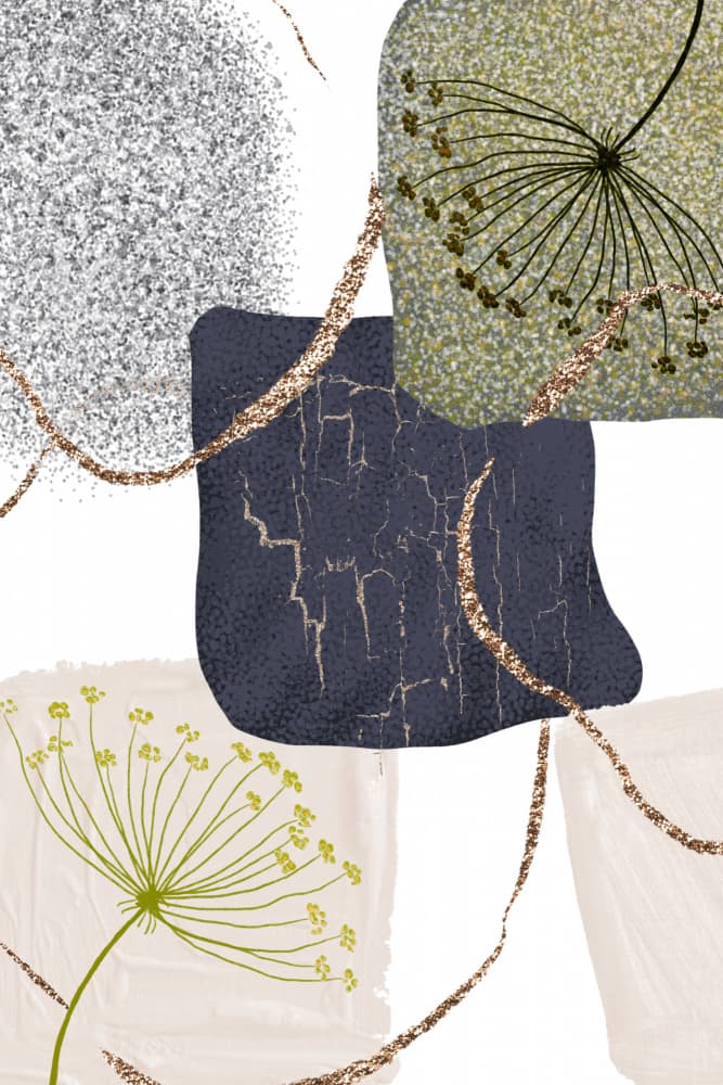 Gilded Botanical Abstract by Sally Ann Moss — canvas wall art