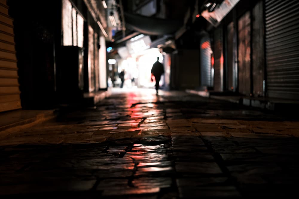 Mysterious Alley Glow by Ali Ayer — canvas wall art