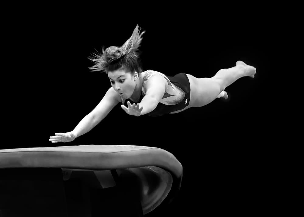 Dynamic Gymnast Vault by Rob Li — canvas wall art