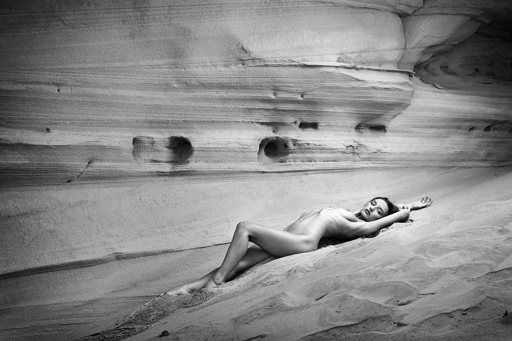 Serene Desert Nude by Joan Gil Raga — canvas wall art