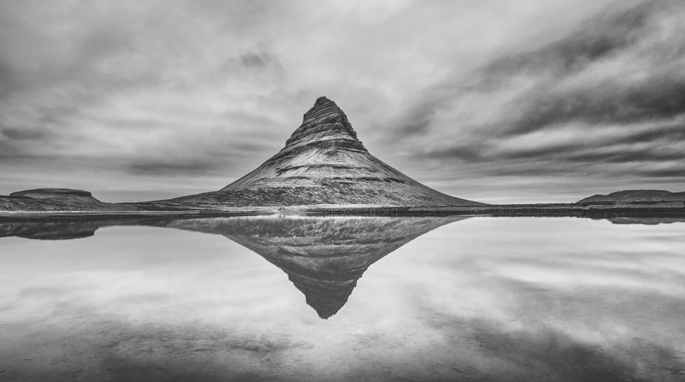 Kirkjufell Mountain Reflection by May G — canvas wall art