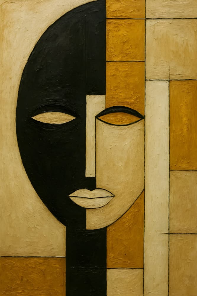 Modern Split Portrait by HUGO — canvas wall art