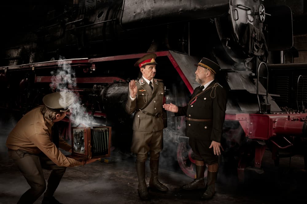Historic Train Encounter by Christine von Diepenbroek — canvas wall art