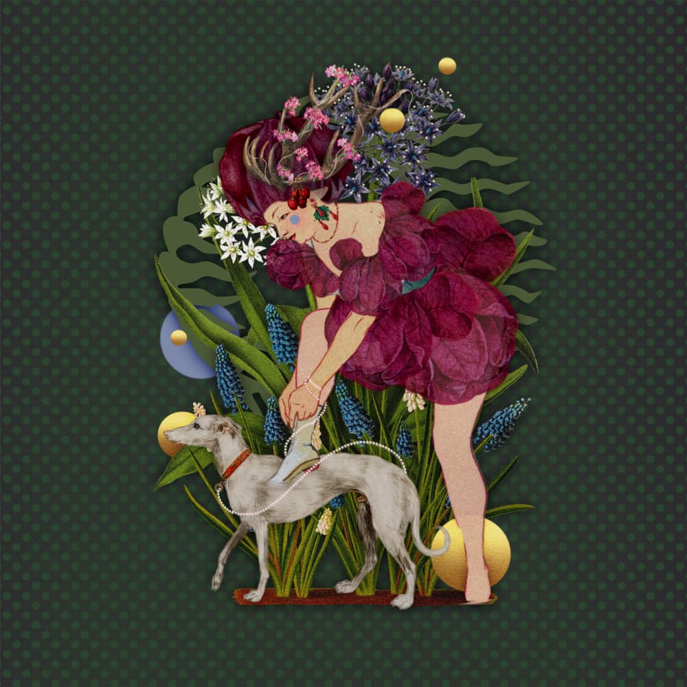 Antlered Spirit and Dog by Atelier MHB — canvas wall art