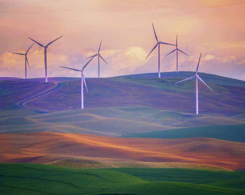 Vibrant Hills Wind Farm by Yuan Su — canvas wall art