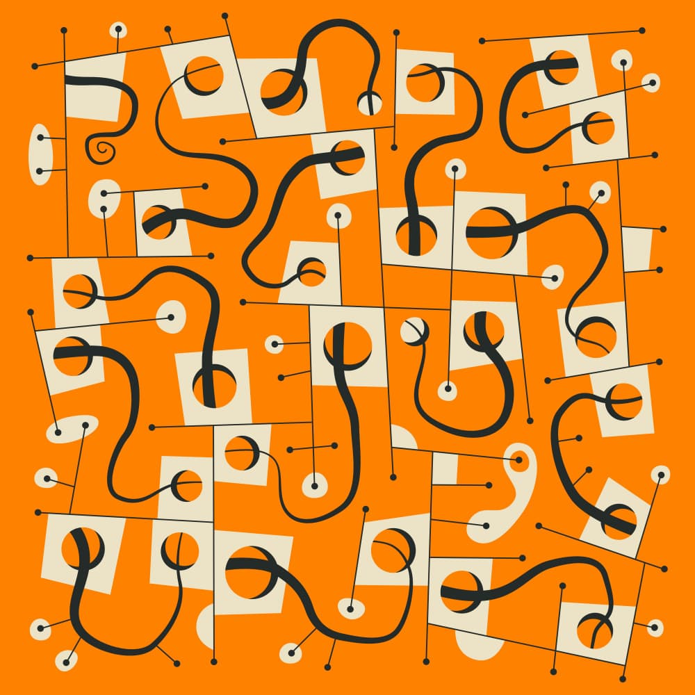 Orange Retro Network by Jazzberry Blue — canvas wall art