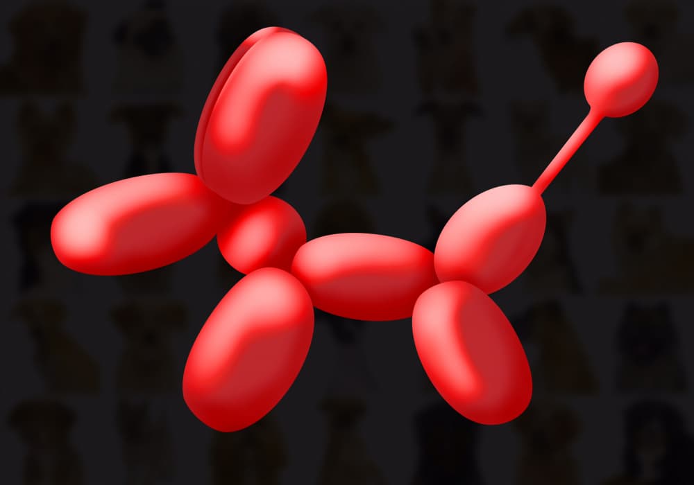 Red Balloon Dog by Tomas Härstedt — canvas wall art