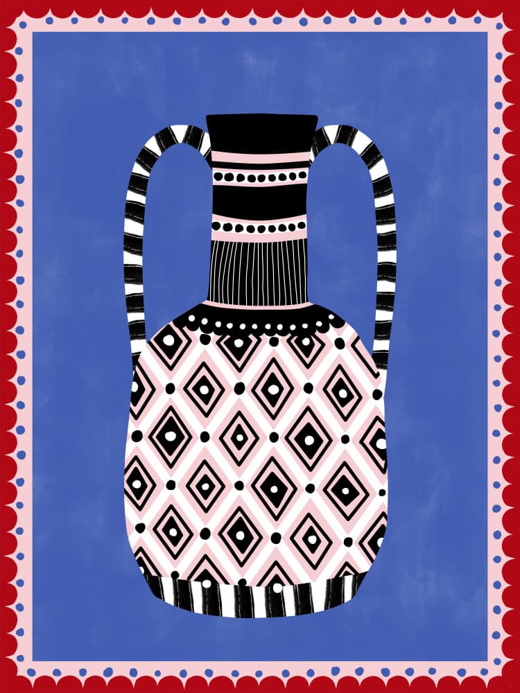 Patterned Tribal Vase by Elena Ristova — canvas wall art