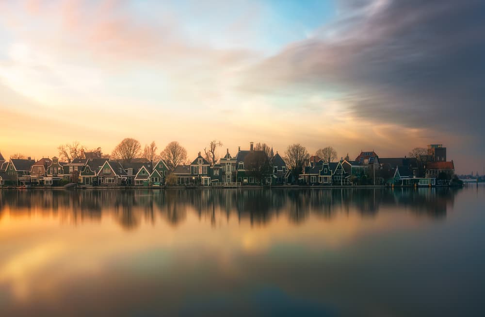 Dutch Village Reflections by joanaduenas — canvas wall art