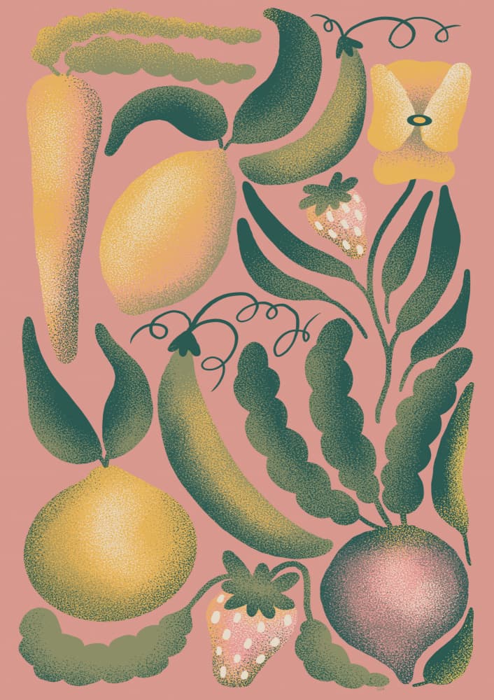 Vibrant Garden Produce by Senna-Mia Rahner — canvas wall art
